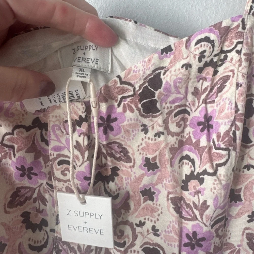 Z Supply Floral Print Dress in Purple and Pink - Picture 3 of 5